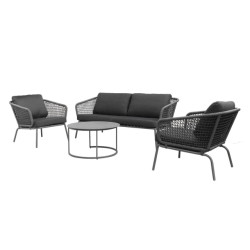 Eurofar Sonora stackable lounge set 4pcs anthracite dark grey