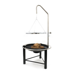 Heat Pendal firebowl with hanging grill