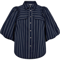 Co'Couture Sebicc stripe puff shirt navy