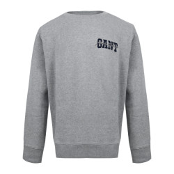 Gant Arch script sweater ronde hals grey melange