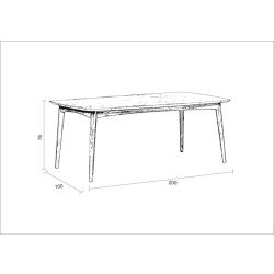 Livingfurn eetkamertafel elias 200cm- klassieke eettafel mangohout -