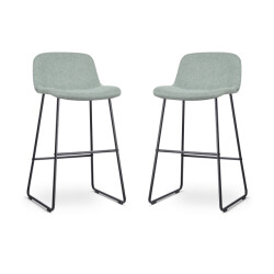 Nolon Nino-mats barkruk zacht zwart onderstel 75 cm set van 2
