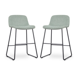 Nolon Nino-mats barkruk zacht zwart onderstel 65 cm set van 2