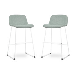 Nolon Nino-mats barkruk zacht wit onderstel 75 cm set van 2