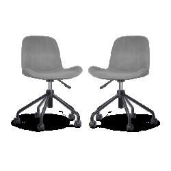 Nolon Nout-fé bureaustoel velvet zwart onderstel set van 2