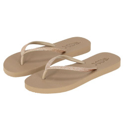 XQ Xq dames teenslippers glitters taupe