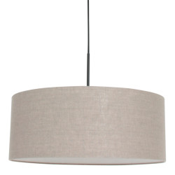 Steinhauer Hanglamp met ronde taupe kap sparkled light staal