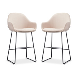 Nolon Nino-mae barkruk zwart onderstel 65 cm set van 2