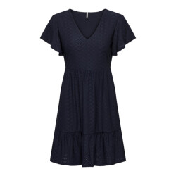 Only Onlsandra ss v-neck dress jrs navy