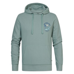 Petrol Industries Men sweater hooded print aqua
