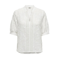 Only Onlalice emb ss shirt wvn cs off-white