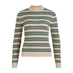 Vila Visia ls glitter knit top b zand dessin