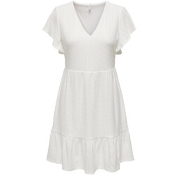 Only Onlsandra ss v-neck dress jrs off-white