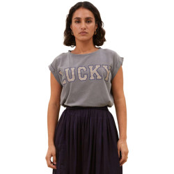 By-Bar Amsterdam Thelma lucky vintage top charcoal