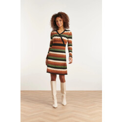 Smashed Lemon 23615 retro grafische gebreide korte jurk |