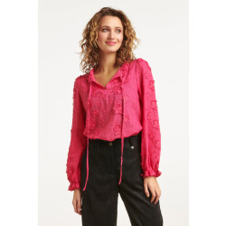 Smashed Lemon 23571 3d geborduurde bloementop fuchsia |