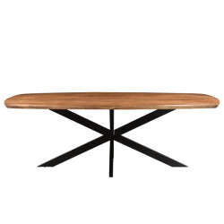 Livingfurn eetkamertafel jesper danish oval 230cm mangohout / gecoat staal