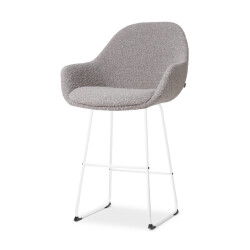 Nolon Nino-mae barkruk bouclé wit onderstel 65 cm