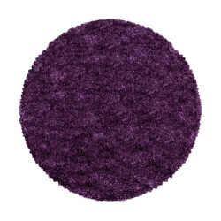 Muratap Pearl soft rond hoogpolig vloerkleed / lila- 120 cm rond