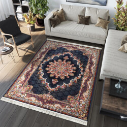 Muratap Isfahan oosters vloerkleed nain laagpolig klassiek vintage tapijt / navy / multi- 160x230 cm