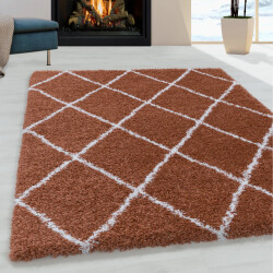 Muratap Harmony soft shaggy hoogpolig vloerkleed terra / oranje- 60x110 cm