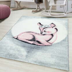Muratap Bambi kinderkamer vloerkleed laagpolig grijs- 80x150 cm