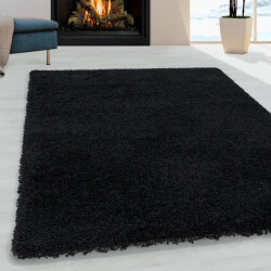 Muratap Monaco soft shaggy hoogpolig vloerkleed black- 80x250 cm