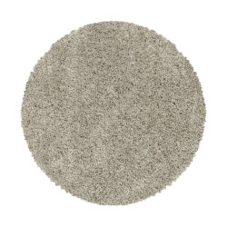 Muratap Monaco soft rond shaggy hoogpolig vloerkleed beige- 200 cm rond