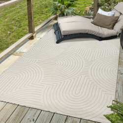 Muratap Berlin outdoor japandi - vloerkleed binnen en buiten laagpolig tapijt tuin- 160x230 cm
