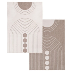 Muratap Duo binnen en buiten vloerkleed dubbelzijdig outdoor laagpolig tapijt creme 160x230 cm