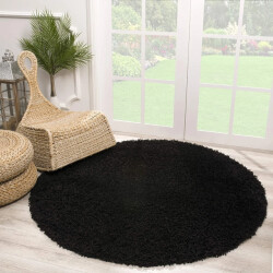 Muratap Loca shaggy rond vloerkleed hoogpolig- 80 cm rond