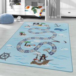Muratap Play vloerkleed kinderkamer numbers laagpolig 80x120 cm