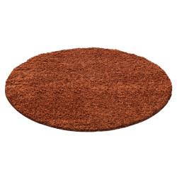 Muratap Basic rond shaggy vloerkleed terra / hoogpolig- 200 cm rond