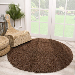 Muratap Loca shaggy rond vloerkleed hoogpolig- 120 cm rond