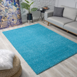 Muratap Loca shaggy vloerkleed turquoise hoogpolig- 200x290 cm