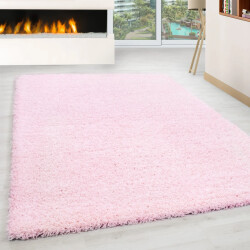 Muratap Basic shaggy vloerkleed roze hoogpolig- 160x230 cm