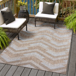 Muratap Uni binnen en buiten vloerkleed solid outdoor laagpolig tapijt beige- 160x230 cm