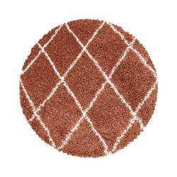 Muratap Harmony soft shaggy rond hoogpolig vloerkleed terra / oranje- 200 cm rond