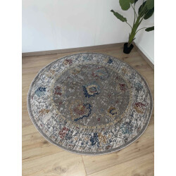Muratap Vintage garden picasso laagpolig plat vloerkleed multi- 160 cm rond