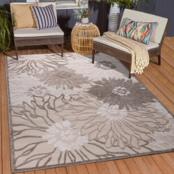 Muratap Binnen en buiten vloerkleed floral outdoor laagpolig tapijt 60x110 cm