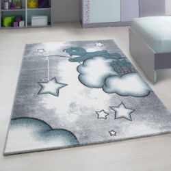 Muratap Kids dreams vloerkleed kinderkamer blauw / grijs laagpolig- 120x170 cm