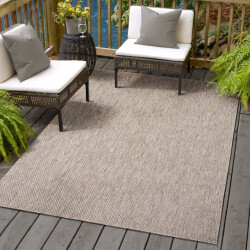 Muratap Uni binnen en buiten vloerkleed solid outdoor laagpolig tapijt beige 140x200 cm