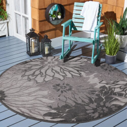 Muratap Binnen en buiten rond vloerkleed floral outdoor laagpolig tapijt 200 cm rond