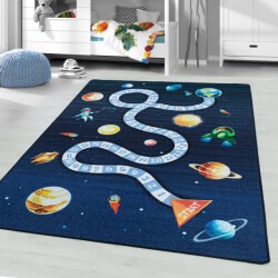 Muratap Play vloerkleed kinderkamer space numbers laagpolig 160x230 cm