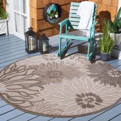 Muratap Binnen en buiten rond vloerkleed floral outdoor laagpolig tapijt 200 cm rond