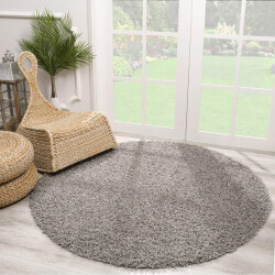 Muratap Loca shaggy rond vloerkleed hoogpolig- 120 cm rond