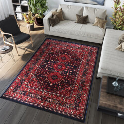 Muratap Keshan oosters vloerkleed herat laagpolig klassiek vintage tapijt / navy- 200x300 cm