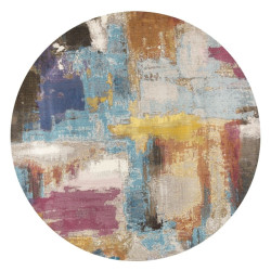 Muratap Picasso artisan vintage rond vloerkleed laagpolig- 200 cm rond