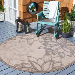 Muratap Binnen en buiten rond vloerkleed floral outdoor laagpolig tapijt 150 cm rond