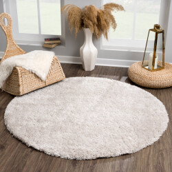Muratap Porto rond soft fluffy vloerkleed hoogpolig effen licht 120 cm rond